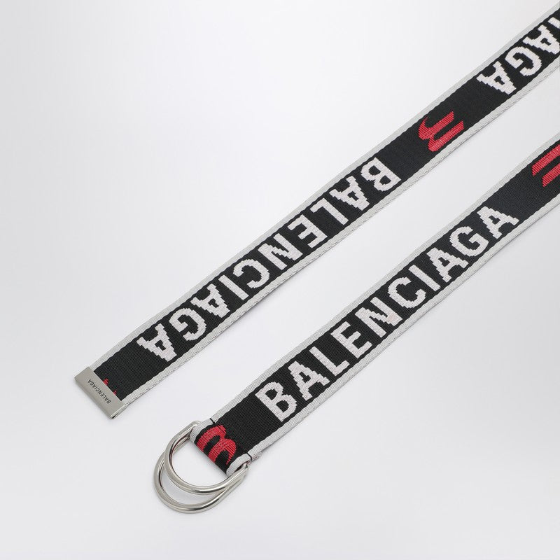 Balenciaga Grey/Black/Red D Ring Belt | Balardi