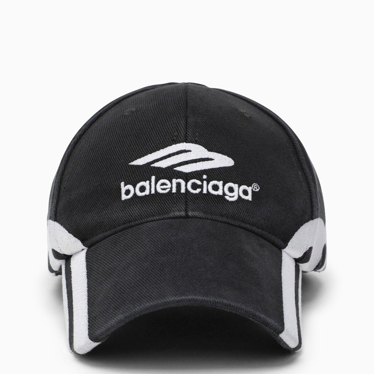 Balenciaga Black用徽标洗净了棒球帽| Balardi