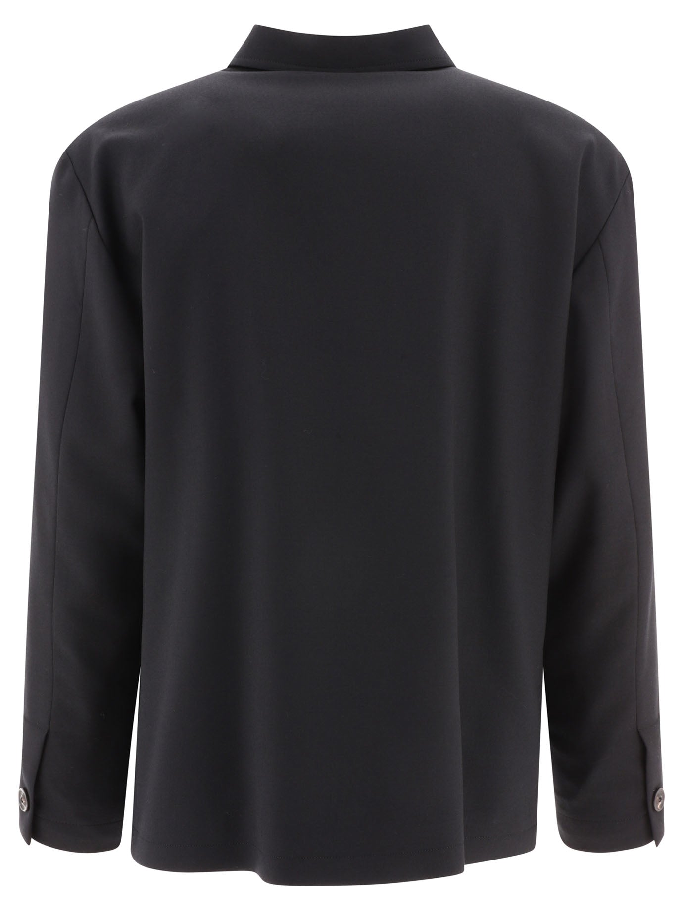 Shop Lardini Black Long Sleeve Polo Shirt