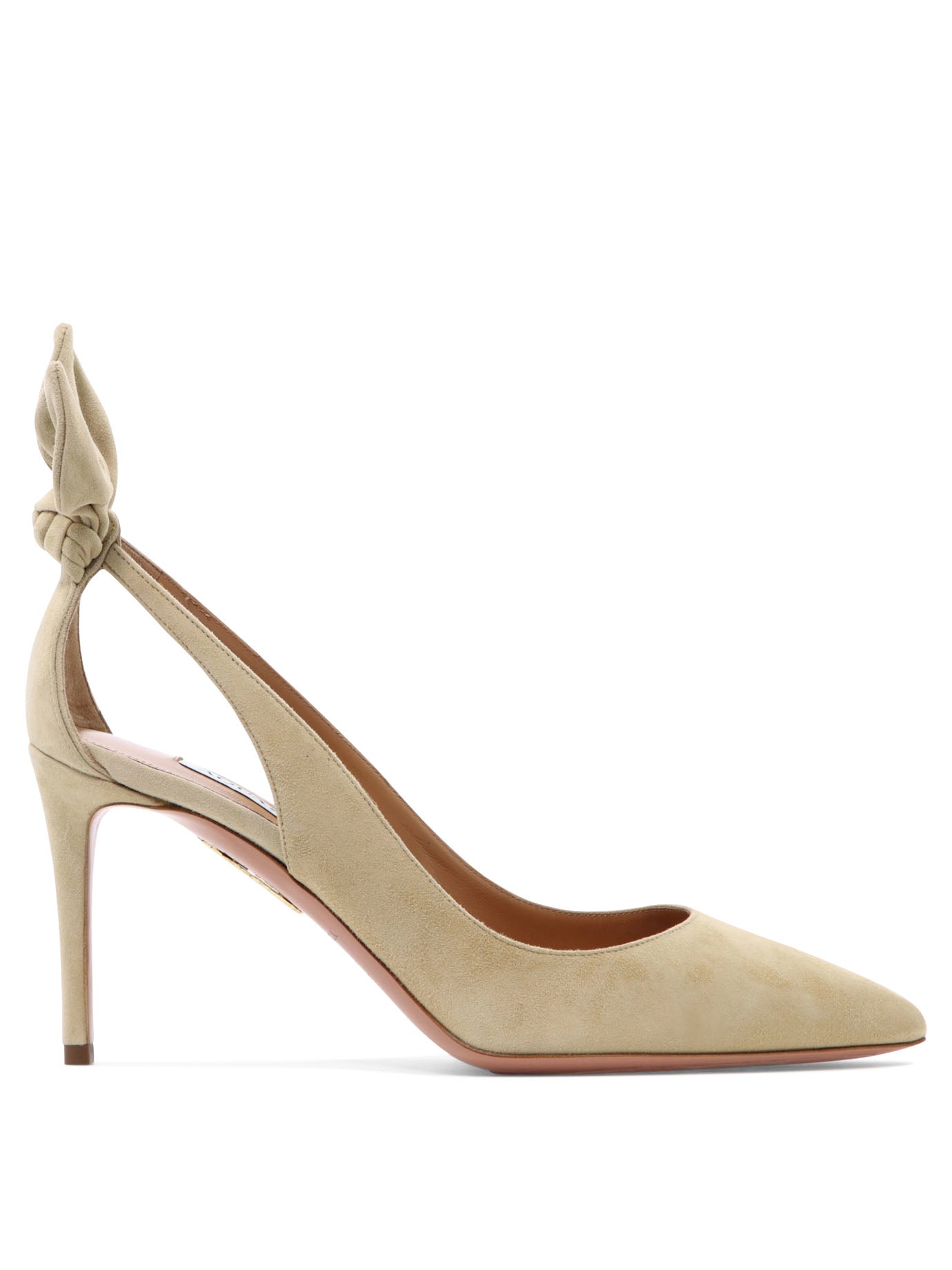 AQUAZZURA Bow Tie 85 suede pumps