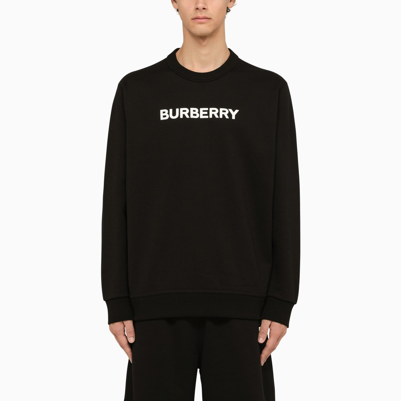 Burberry Black Crewneck Sweatshirt With Logo Balardi